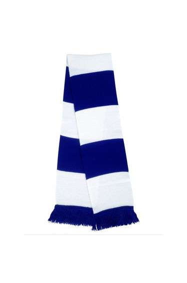 Result Mens Heavy Knit Thermal Winter Scarf - White/Royal