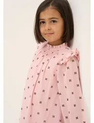 Molly Pink Flock Spot Dress - 1