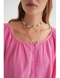 Mixray Buttoned Muslin Fabric top - 3