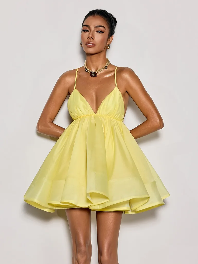 Custodia Spaghetti Flare Mini Dress - 3