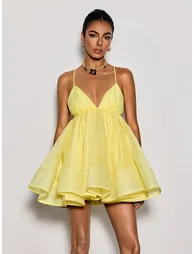 Custodia Spaghetti Flare Mini Dress