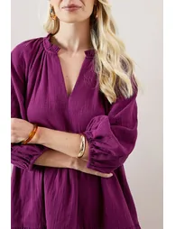 Petite Textured Tiered Smock Dress - 3