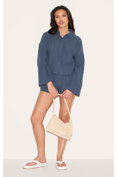 Dark Blue Oversized Floaty Shorts
