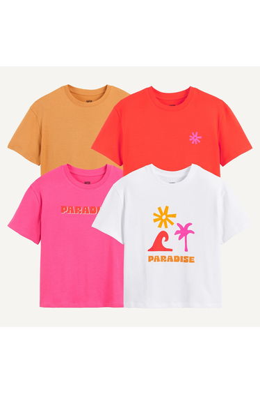 Pack of 4 Short Sleeve Crew Neck T-Shirts