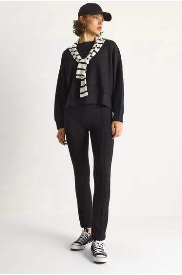 LUCCI Fitted Long Sleeve Crew Neck Two-Piece Set