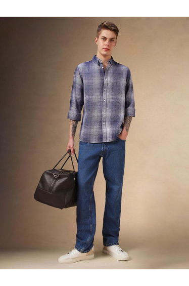 Checked Button Down Long Sleeves Shirt