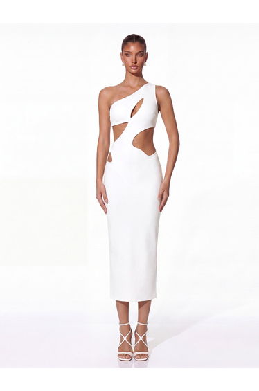 Xelyra One Shoulder Cutout Midi Dress