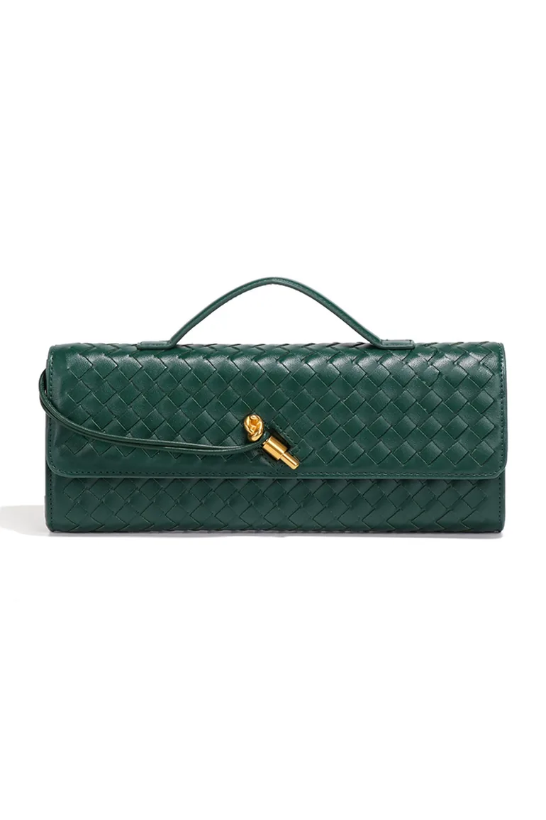 Woven Leather Clutch Bag