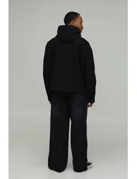 Regular Fit Boucle Duffle Clasp Hooded Jacket - black - 2