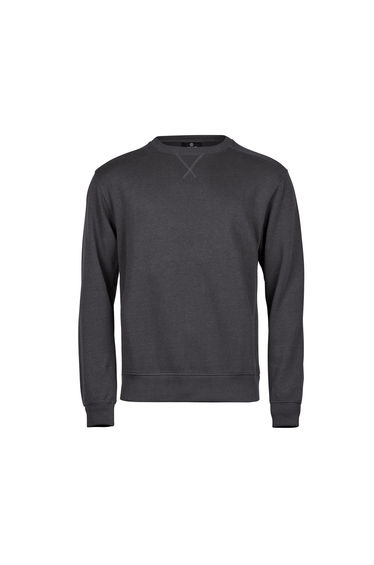 Tee Jays Mens Ribber Interlock Crew Neck Sweatshirt - Dark Grey