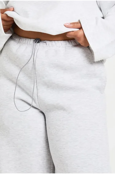 Plus Adjustable Toggle Wide Leg Jogger - grey marl