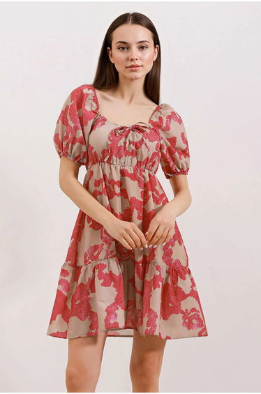 BDART Square Neck A-Form Mini Dress with Bow