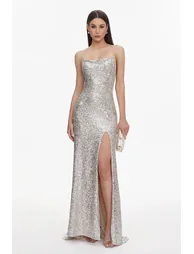 Fagra Glamorous Contour Sleeveless High Slit Sequin Maxi Dress