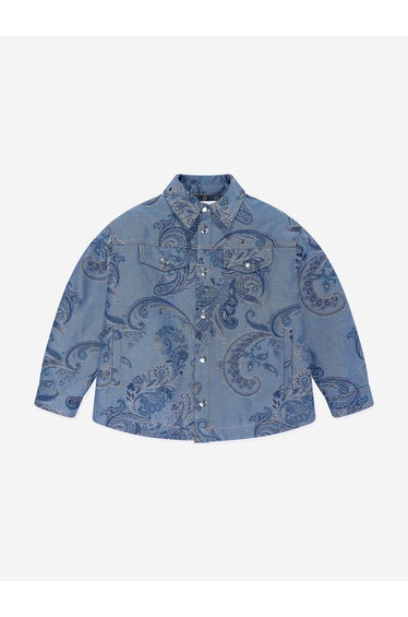 Etro Kids Paisley Print Jacket in Blue