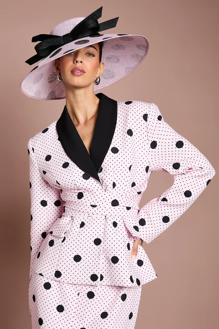 Lisa Tan Printed Contrast Wrap Waist Blazer - 1