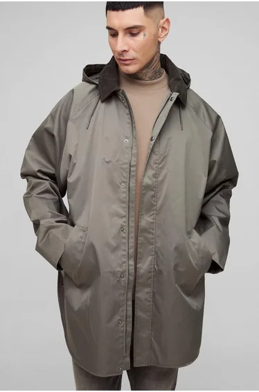 Tall Cord Collar Hooded Parka Jacket