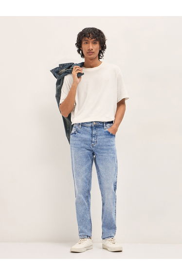 Men Cotton Mid Rise Slim Fit Jeans