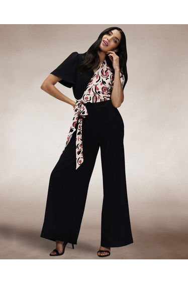 Overwrap Print Jumpsuit