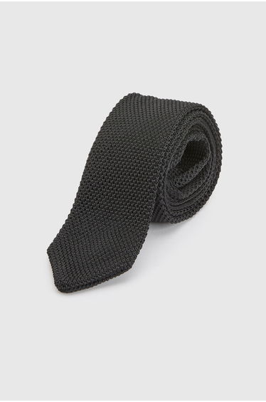 Black Slim Knit Tie