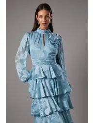 فستان ميداكسي جاكار بطبقات متدرجة  - 1