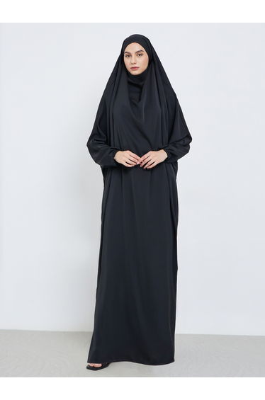 Black Batwing Sleeve Prayer Dress