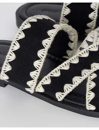 Whipstitch Flat Sandals Extra Wide - 3