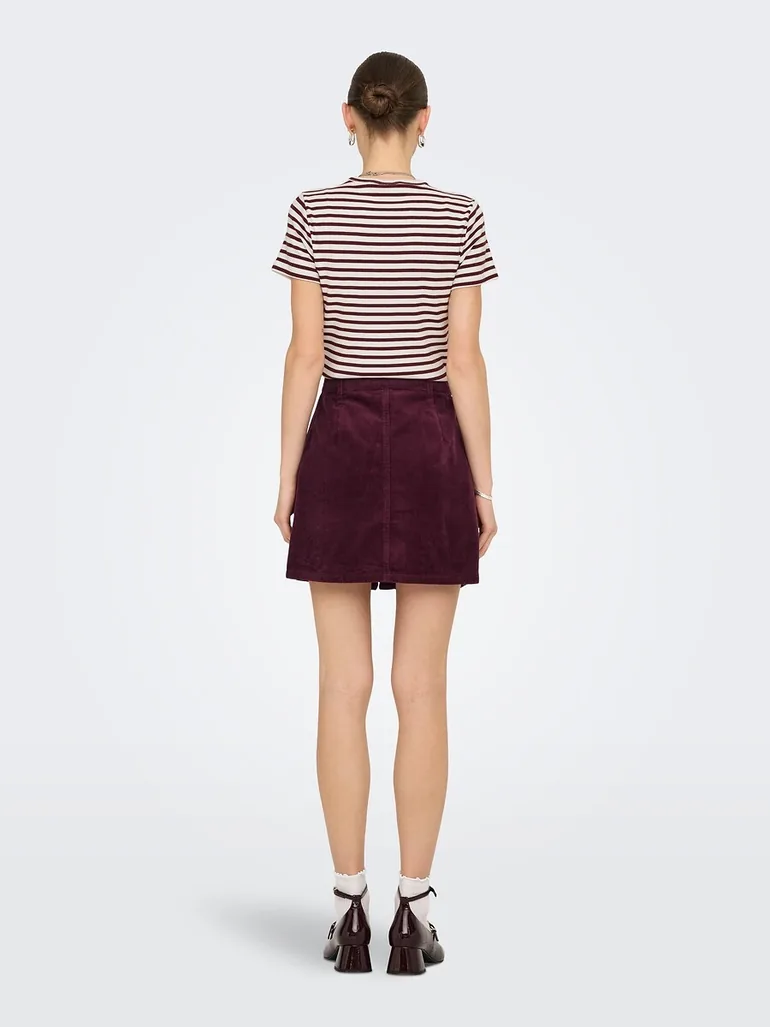 Buttoned Mini Skirt in Velour - 2