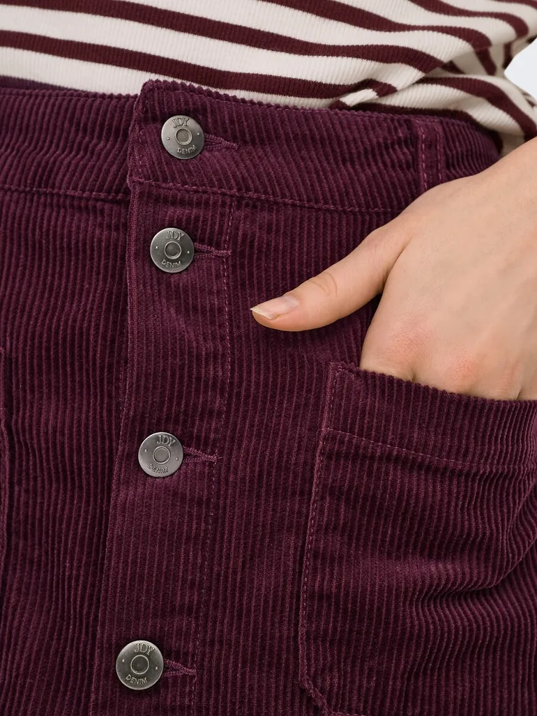Buttoned Mini Skirt in Velour - 4
