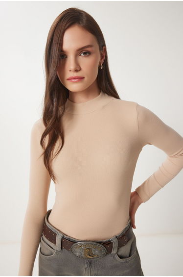 Blouse - Beige - Slim fit
