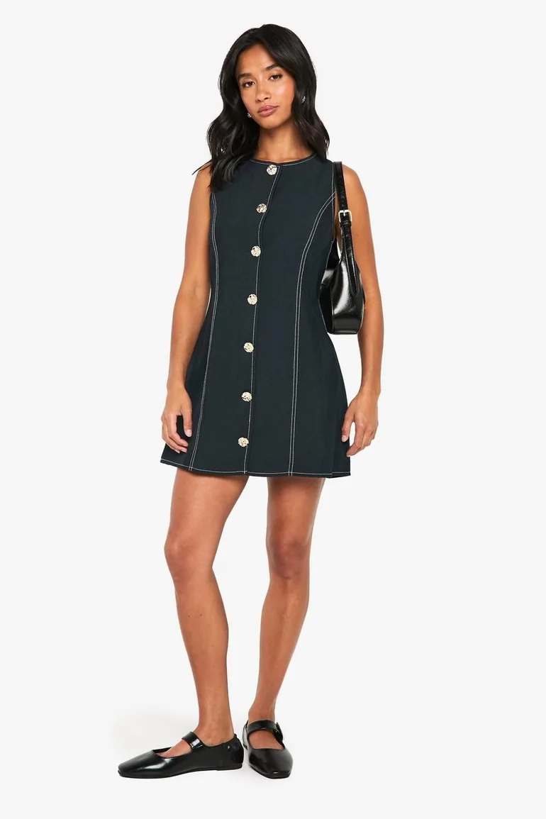 boohoo a line dress boohoo Women's Structured A Line Mini Dress