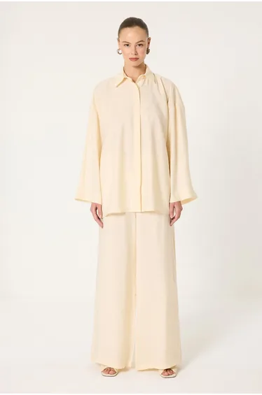 EMBELLISED MODAL SHIRT TROUSERS SET