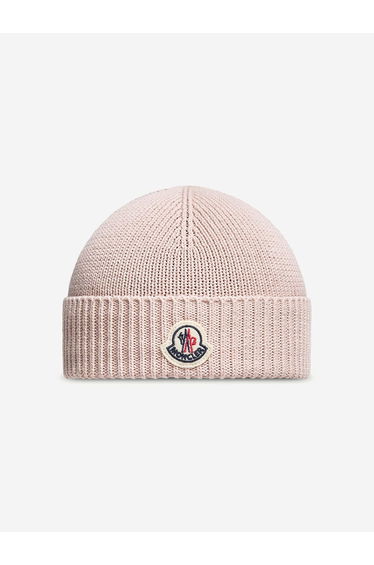 Moncler Enfant Baby Girls Logo Beanie Hat in Pink