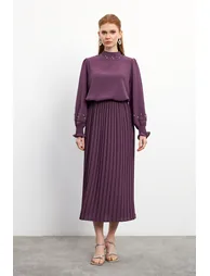 Valeria Skirt and Blouse Set - Lilac - 1