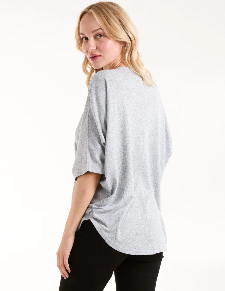 Heart Half Zip Front Top - 3