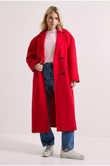 Relaxed Buttoned Midi Coat