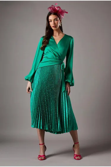 Pleat Wrap Dress