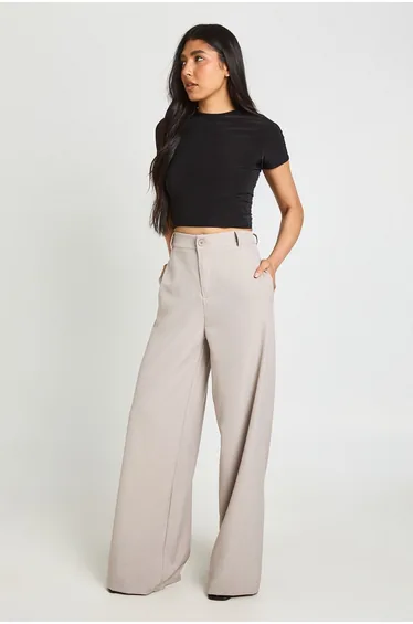 Tall Straight Leg Trousers - stone