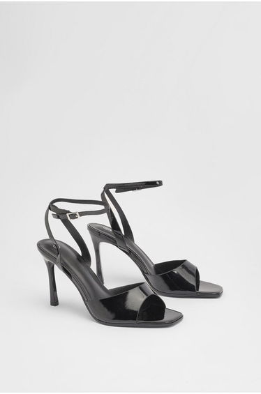Crassila Faux Leather High Heeled Stiletto Open Toe Sandals