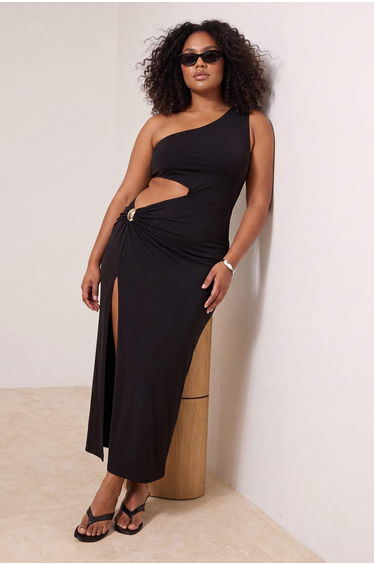 Black Beachwear Large Size Dress