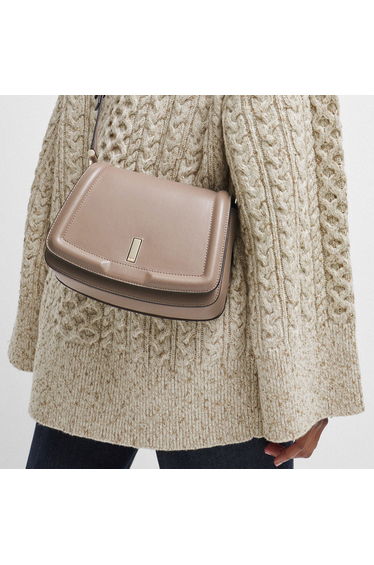 Accessories Hugo Boss Ariell Leather Saddle Bag in Cream