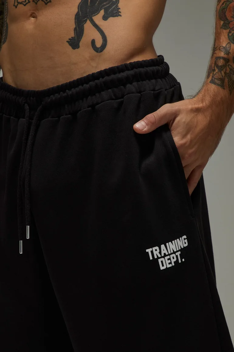 بنطلون رياضي بأرجل عريضة - أسود - 2