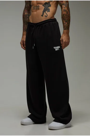 Training Dept Wide Leg Loopback Jogger - black