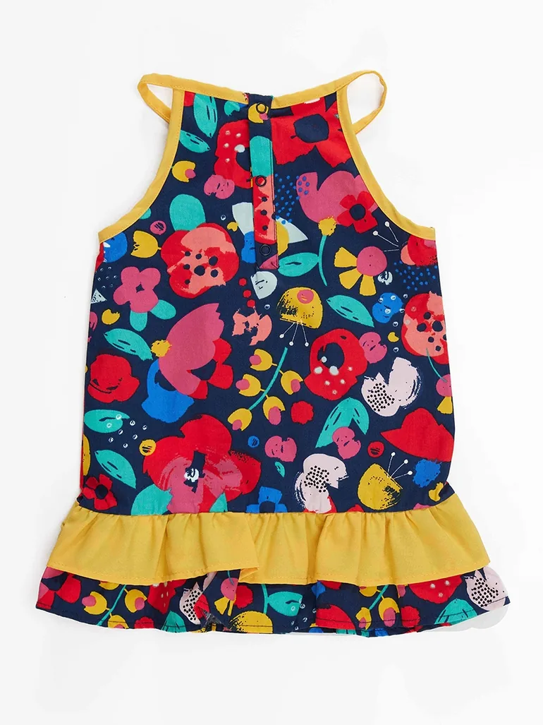 Floral Baby Girl Poplin Cotton Summer Dress - 2