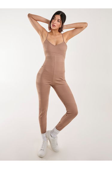 Ribbed Bodycon Unitard All in One
