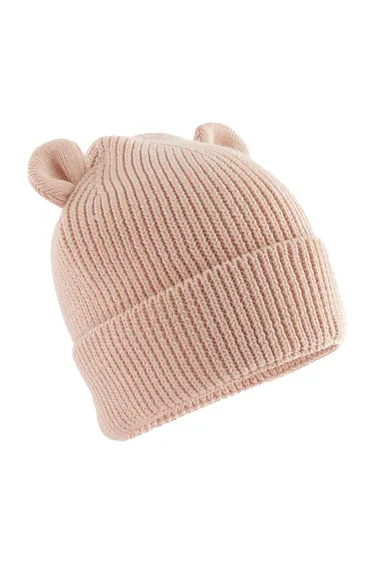 قبعة بيني أطفال بنقشة دبدوب - برتقالي