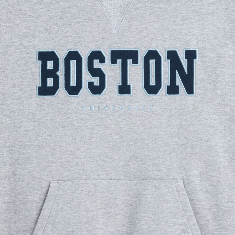 Cotton Mix Oversized Hoodie with Boston Uni Embroidery - 4