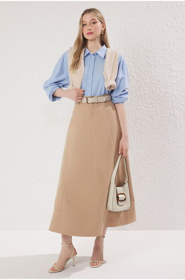 Camel Woven Skirt