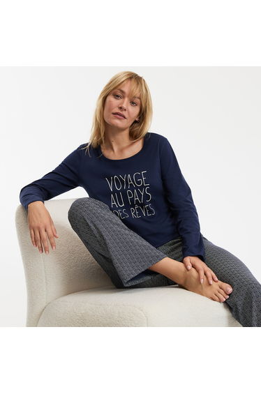 Cotton Jersey Pyjamas with Long Sleeves