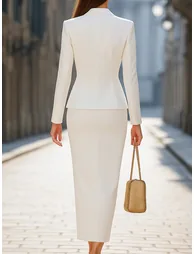 Long Sleeves Skinny Solid Color Zipper Notched Collar Blouses&Shirts Tops - 2