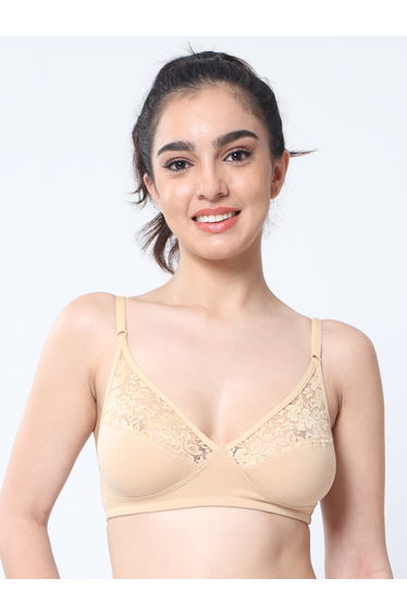 Lace Detail Low Back T-shirt Bra